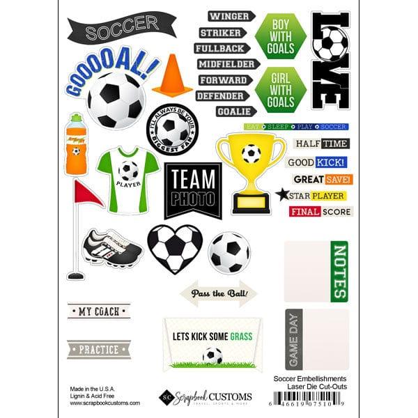 Sports Addict Collection Soccer 6 x 8 Laser Die Cuts by Scrapbook Customs - Scrapbook Supply Companies