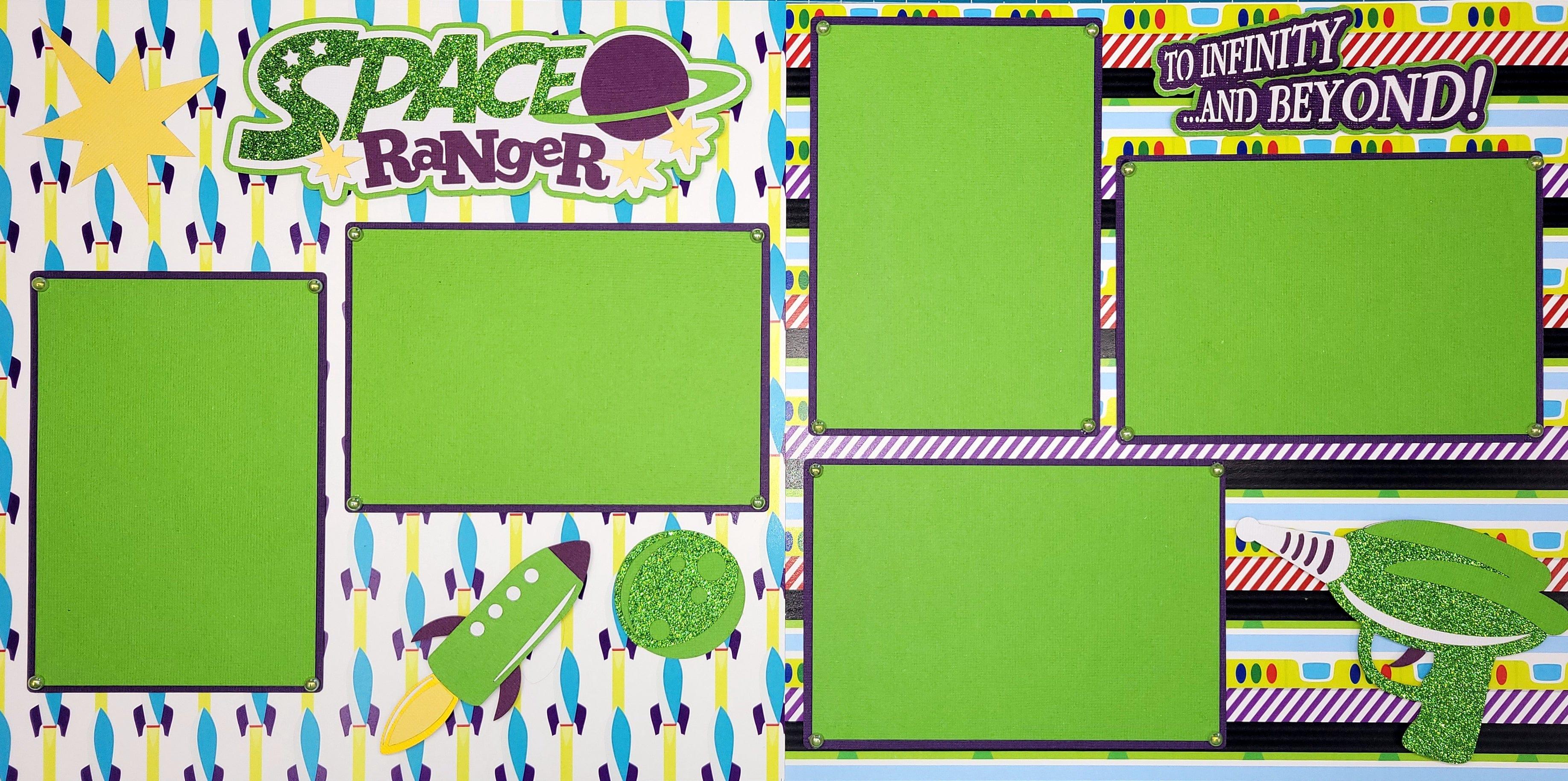Toy Box Collection Space Ranger To Infinity (2) - 12 x 12 Pages, Fully-Assembled & Hand-Crafted 3D Scrapbook Premade by SSC Designs