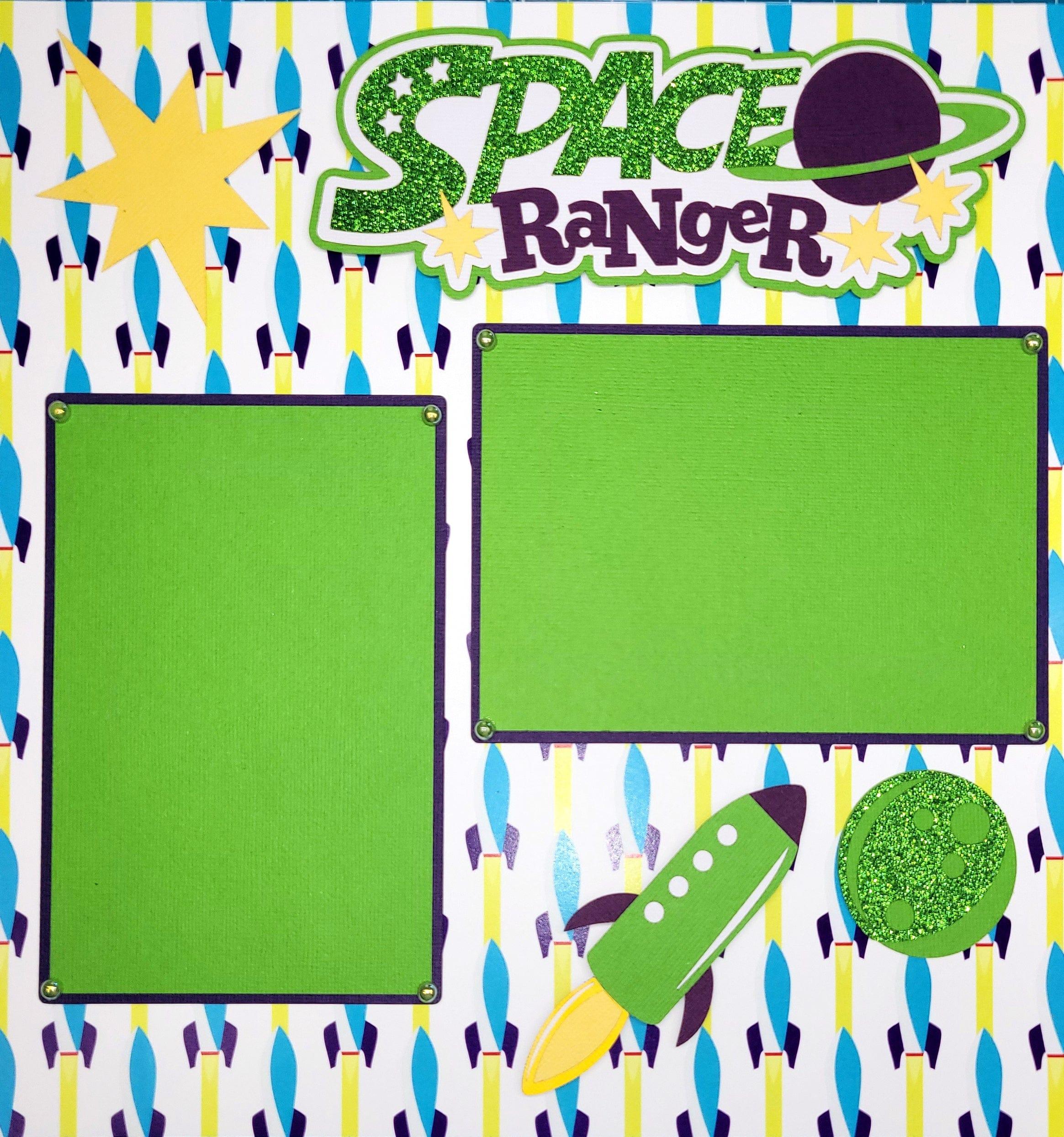 Toy Box Collection Space Ranger To Infinity Premade, Hand-Embellished 2 - 12 x 12 Scrapbook Page Premades by SSC Designs - Scrapbook Supply Companies