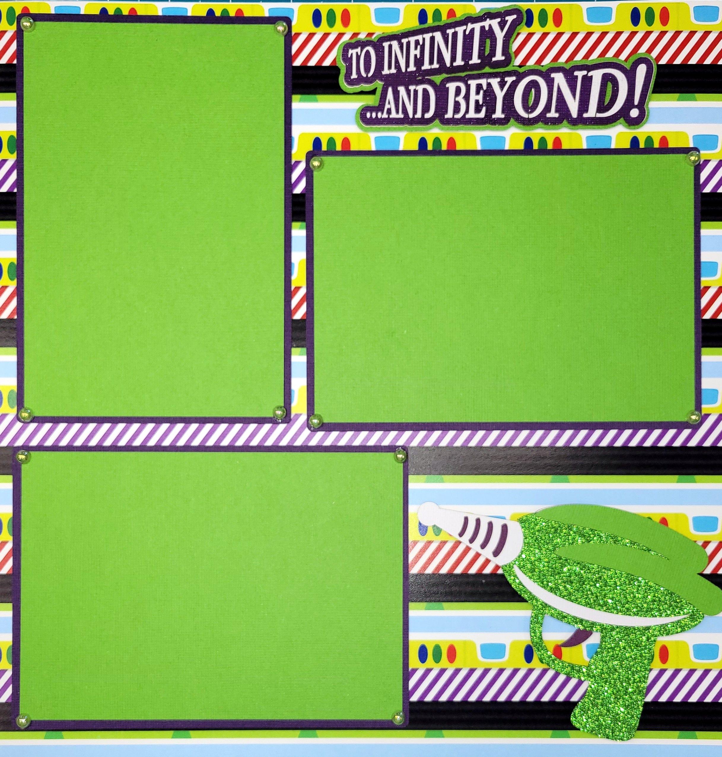 Toy Box Collection Space Ranger To Infinity Premade, Hand-Embellished 2 - 12 x 12 Scrapbook Page Premades by SSC Designs - Scrapbook Supply Companies