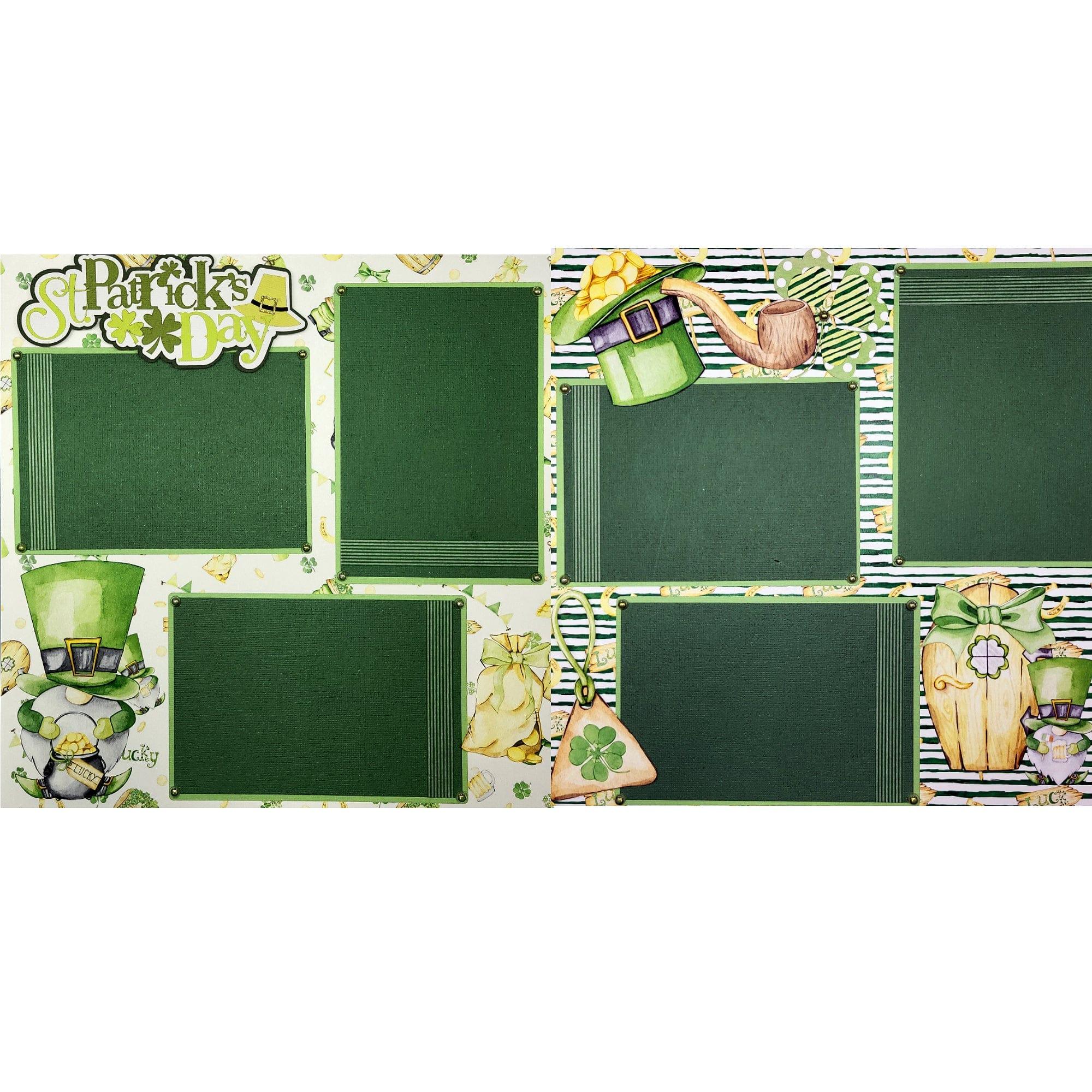 St. Patrick's Day 2023 (2) - 12 x 12 Pages, Fully-Assembled & Hand-Crafted 3D Scrapbook Premade by SSC Designs