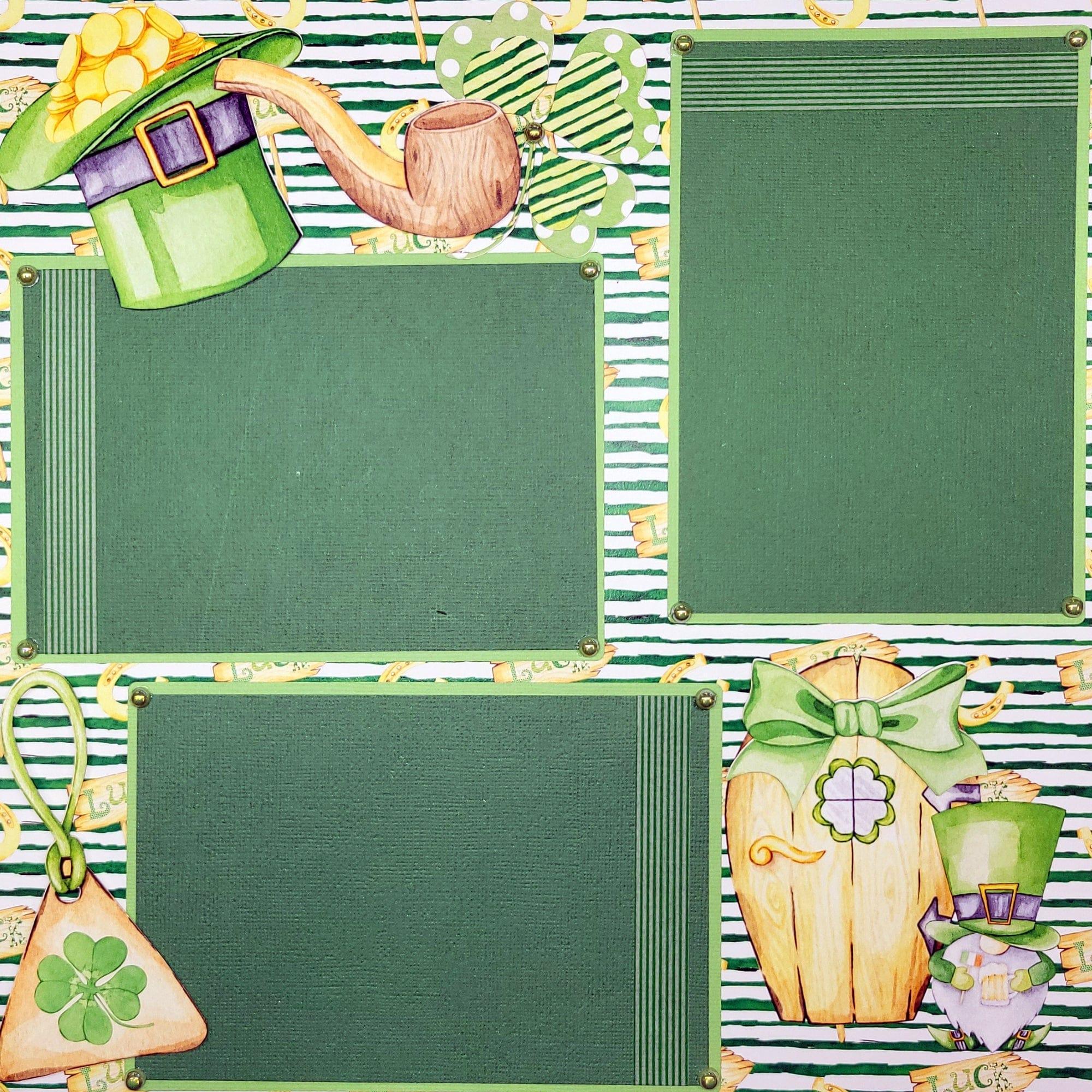 St. Patrick's Day 2023 (2) - 12 x 12 Pages, Fully-Assembled & Hand-Embellished 3D Scrapbook Premade by SSC Designs - Scrapbook Supply Companies