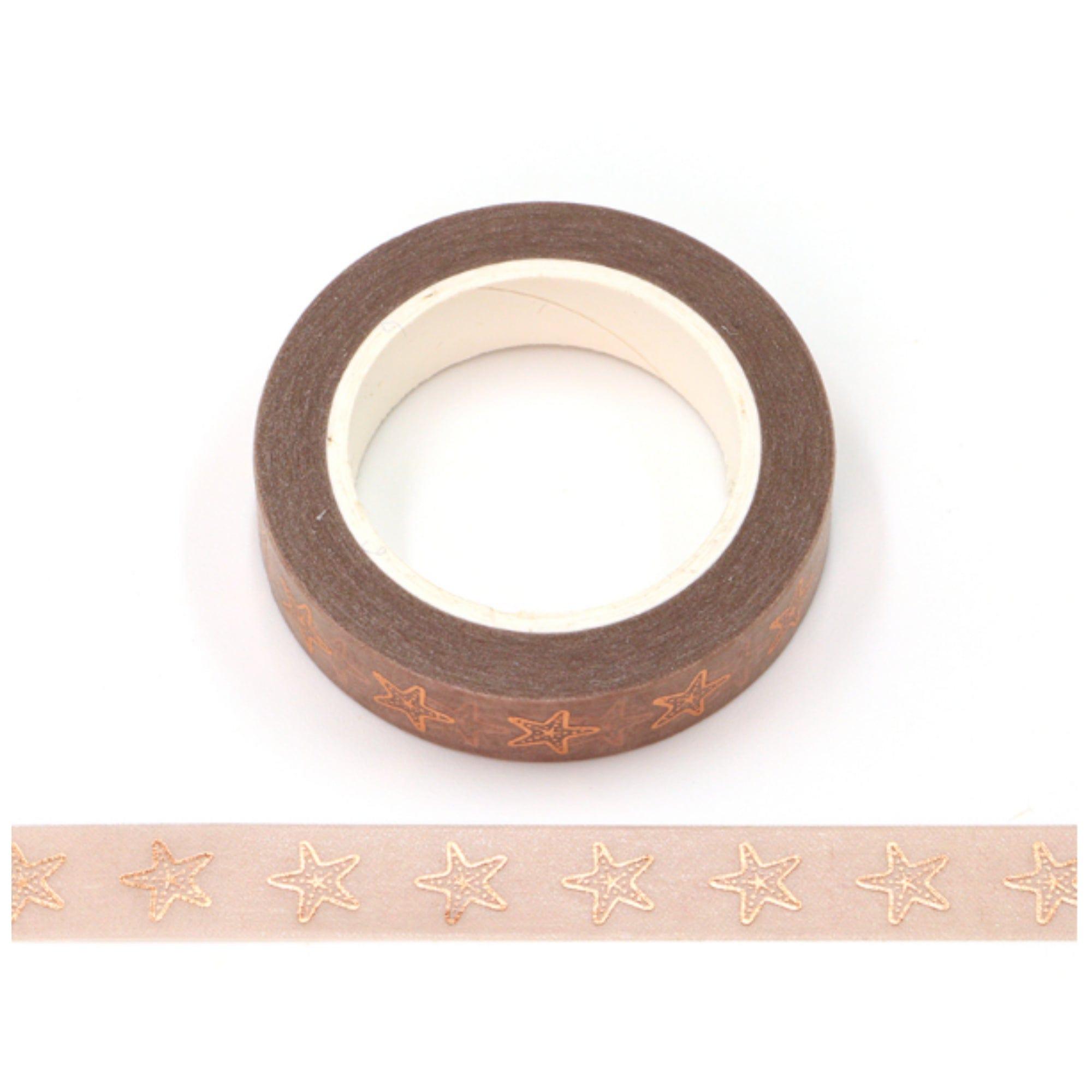 TW Collection Starfish Gold Foiled Washi Tape by SSC Designs - 10mm x 30 Feet - Scrapbook Supply Companies