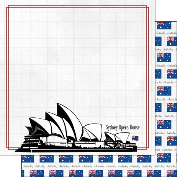 Travel Adventure Collection Sydney Opera House 12 x 12 Scrapbook Paper by Scrapbook Customs