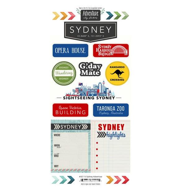 Travel Adventure Collection Sydney, Australia Adventure 6 x 12 Scrapbook Sticker Sheet by Scrapbook Customs - Scrapbook Supply Companies