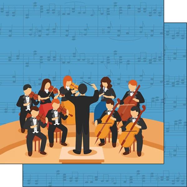 Musical Note Collection Orchestra Symphony 12 x 12 Double-Sided Scrapbook Paper By Scrapbook Customs