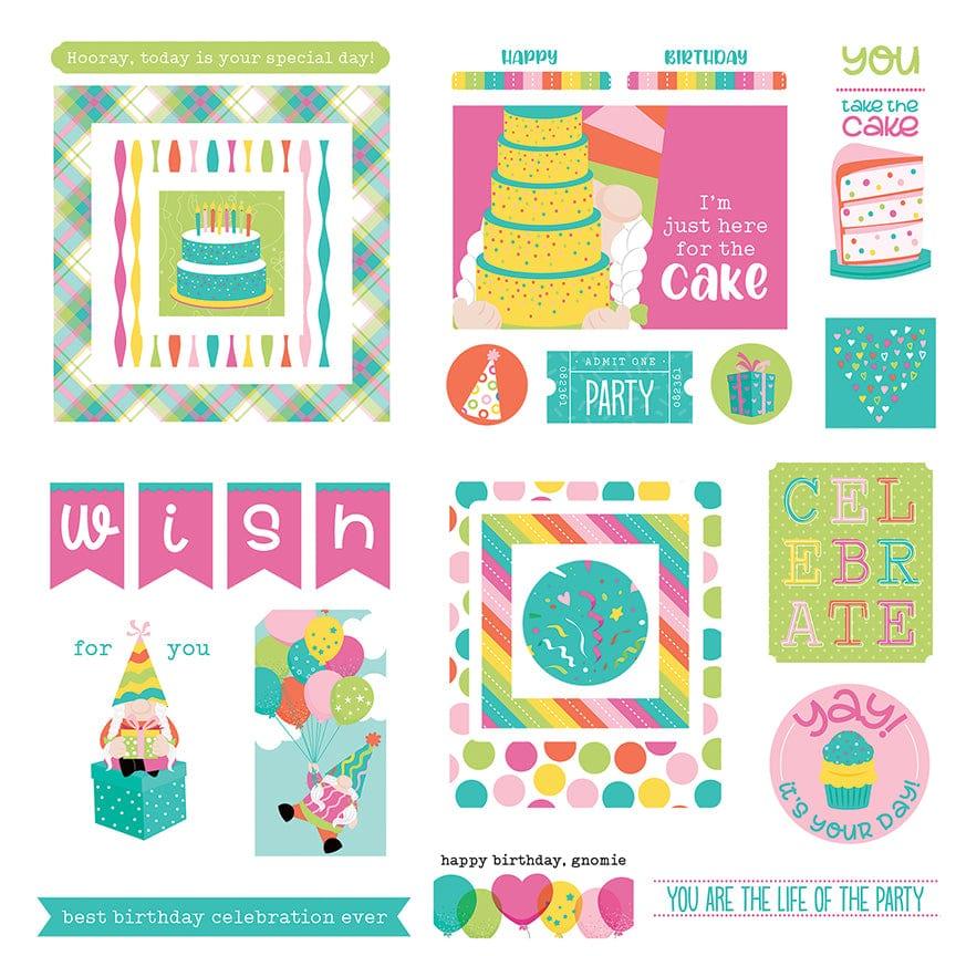 Tulla & Norbert's Birthday Collection Girl 5 x 5 Die Cut Scrapbook Embellishments by Photo Play Paper - Scrapbook Supply Companies