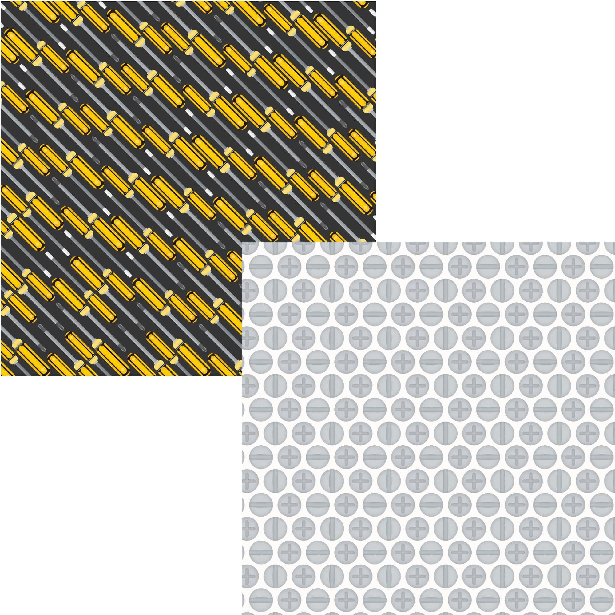 Toolbox Time Collection Screwdrivers 12 x 12 Double-Sided Scrapbook Paper by SSC Designs