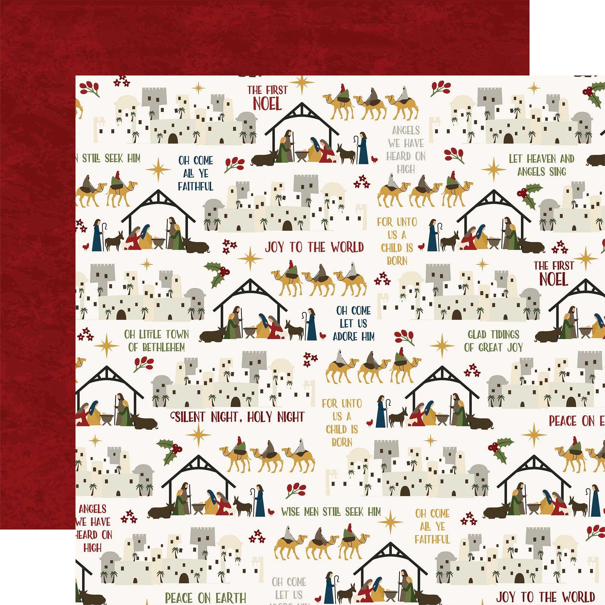The First Noel Collection Joy To The World 12 x 12 Double-Sided Scrapbook Paper by Echo Park Paper - Scrapbook Supply Companies