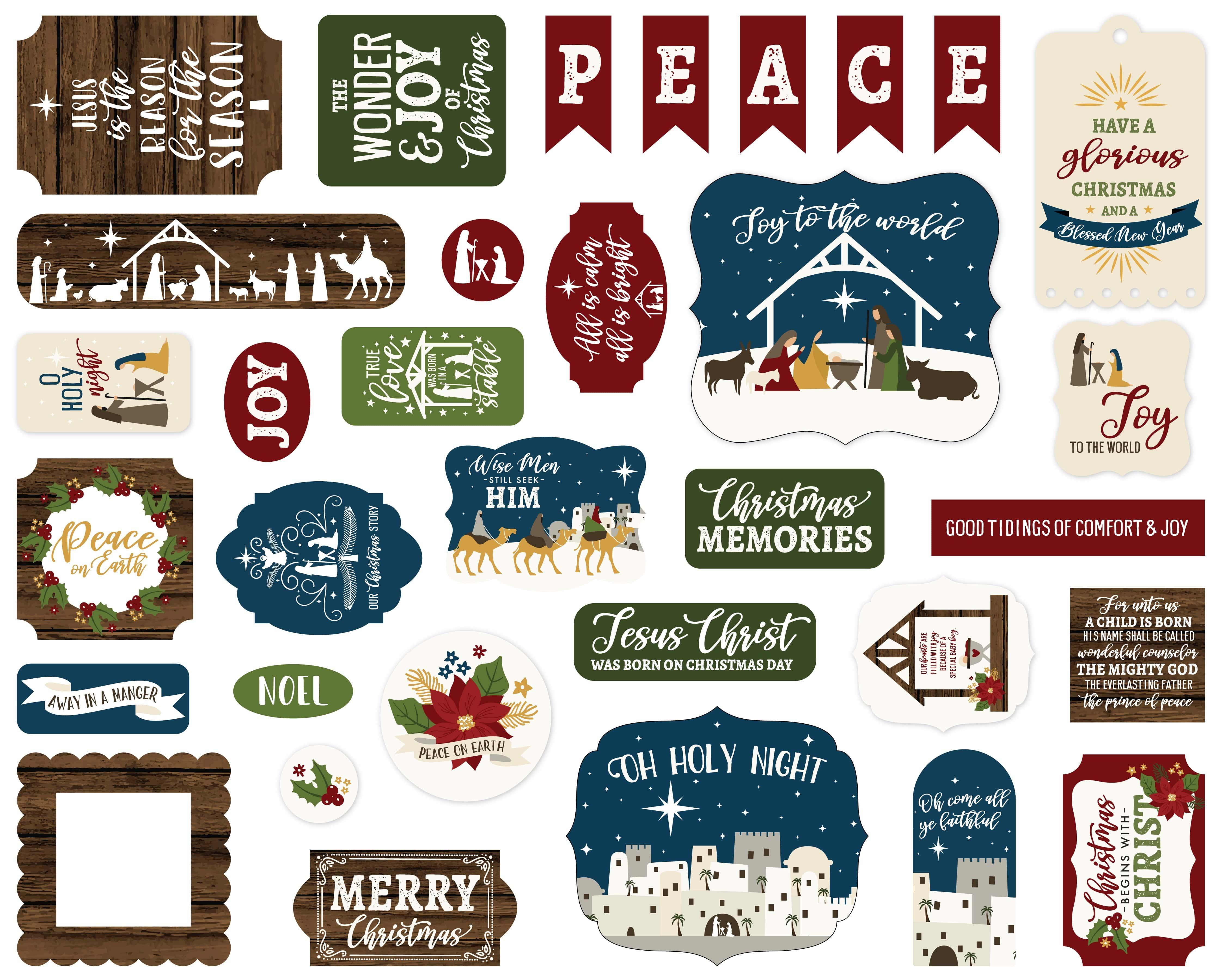 The First Noel Collection 5 x 5 Scrapbook Ephemera Die Cuts by Echo Park Paper - Scrapbook Supply Companies