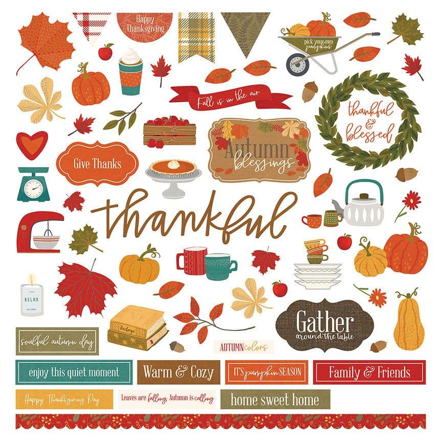 Thankful & Blessed Collection 12 x 12 Cardstock Scrapbook Sticker Sheet by Photo Play Paper - Scrapbook Supply Companies
