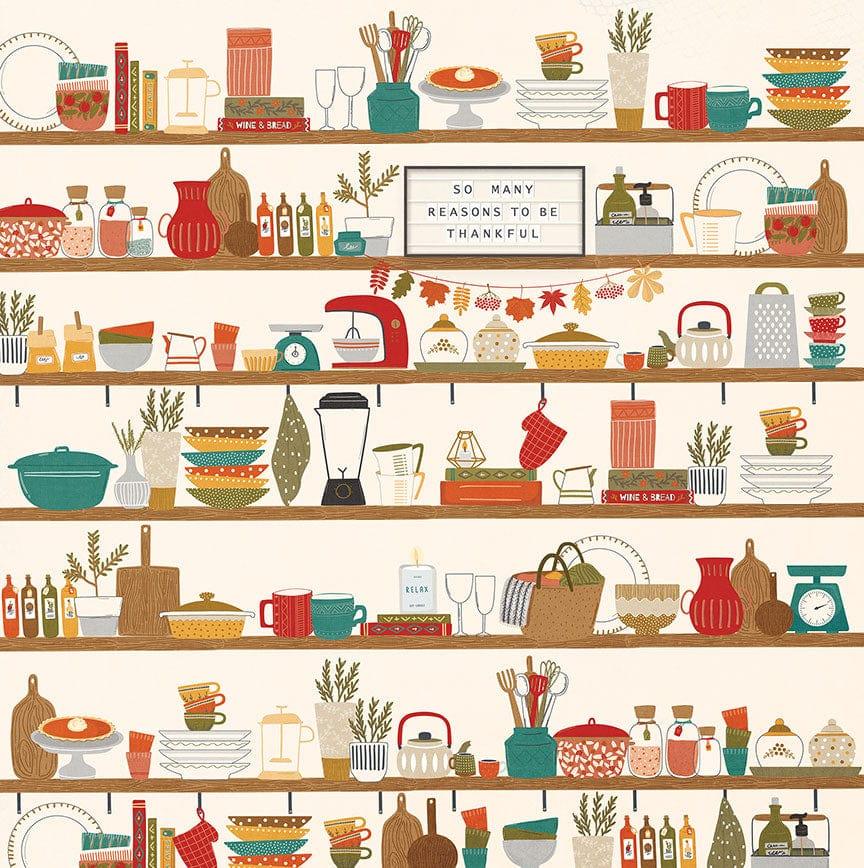 Thankful & Blessed Collection Autumn Kitchen 12 x 12 Double-Sided Scrapbook Paper by Photo Play Paper - Scrapbook Supply Companies