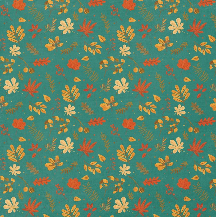 Thankful & Blessed Collection Falling Leaves 12 x 12 Double-Sided Scrapbook Paper by Photo Play Paper - Scrapbook Supply Companies