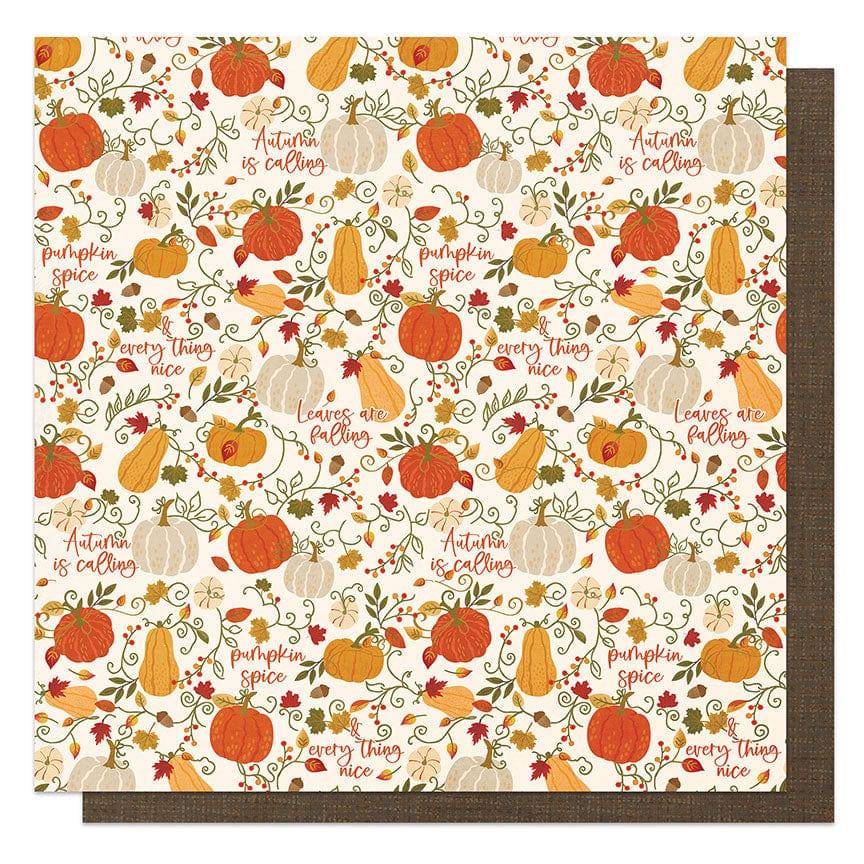 Thankful & Blessed Collection Pumpkin Spice 12 x 12 Double-Sided Scrapbook Paper by Photo Play Paper - Scrapbook Supply Companies