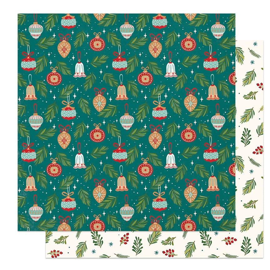 The North Pole Trading Co. Collection Trim The Tree 12 x 12 Double-Sided Scrapbook Paper by Photo Play Paper - Scrapbook Supply Companies