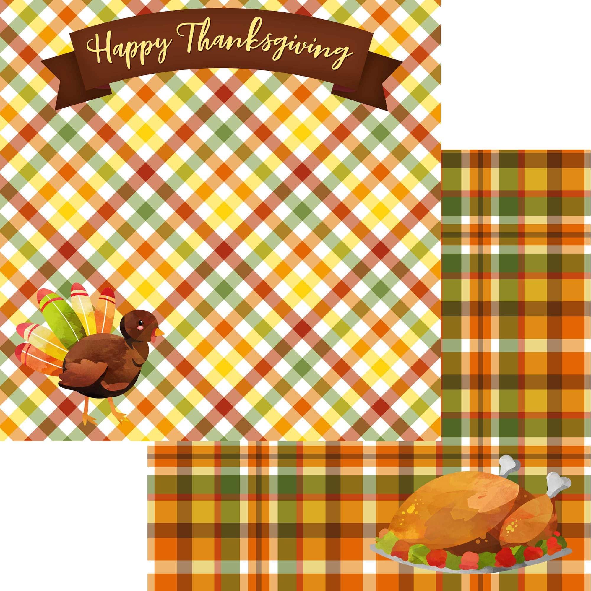 Turkey Time Collection Give Thanks 12 x 12 Double-Sided Scrapbook Paper by SSC Designs - Scrapbook Supply Companies