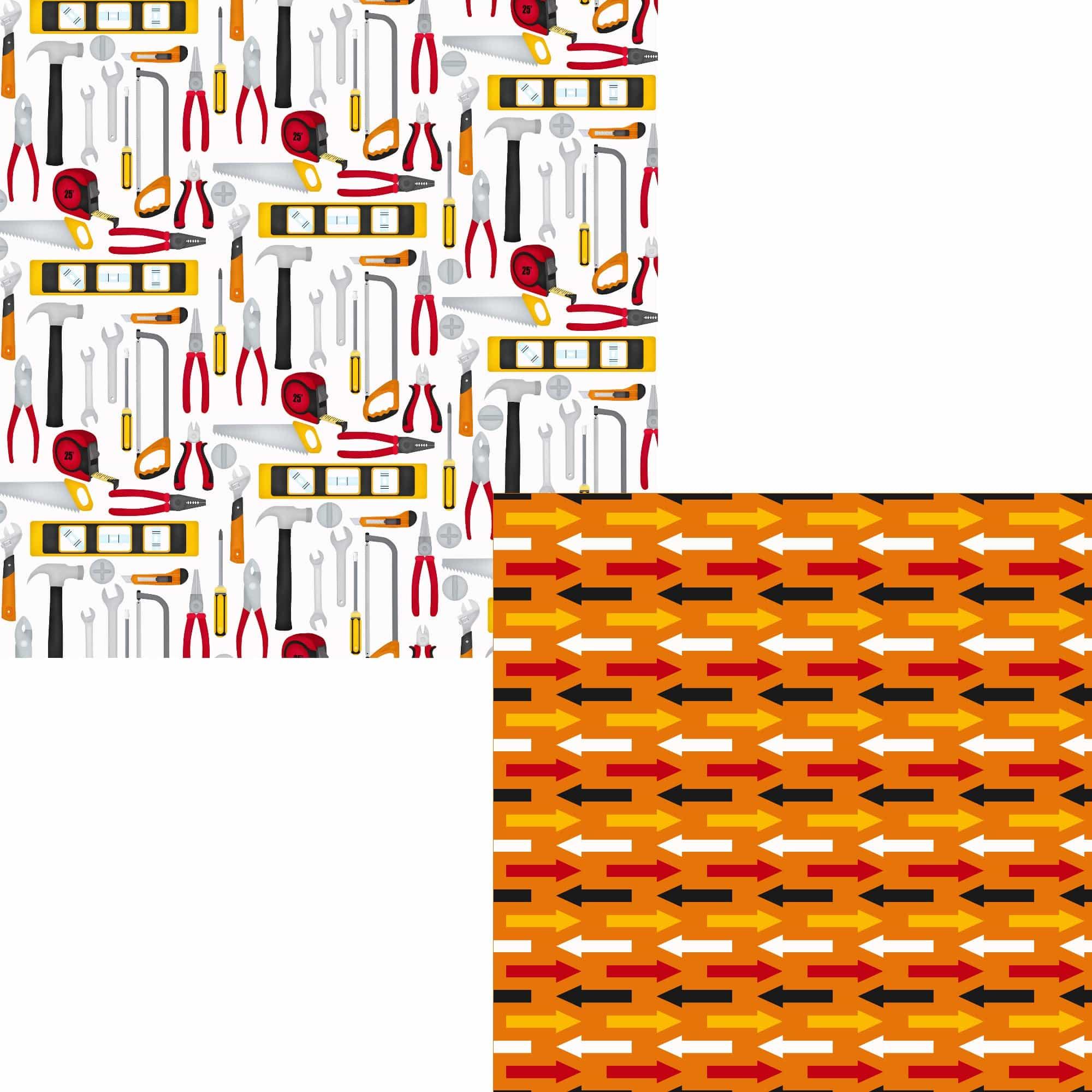 Toolbox Time Collection All The Tools 12 x 12 Double-Sided Scrapbook Paper by SSC Designs