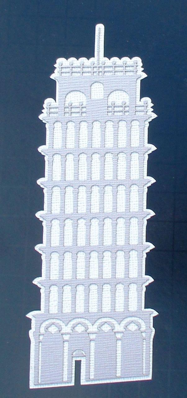 Tower of Pisa 2.5 x 6 Laser Cut Scrapbook Embellishment by SSC Laser Designs