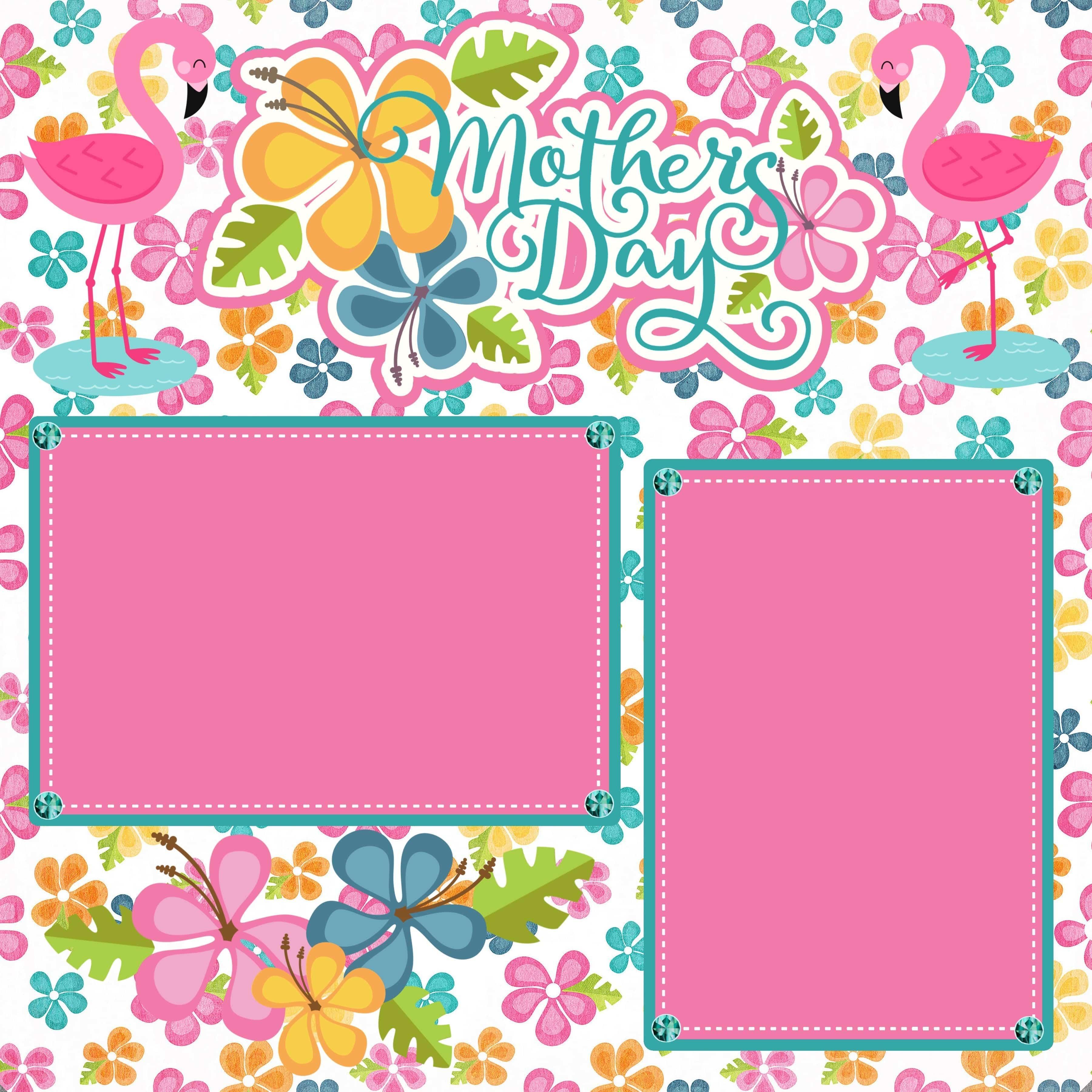 Tropical Mother's Day (2) - 12 x 12 Premade, Printed Scrapbook Pages by SSC Designs - Scrapbook Supply Companies