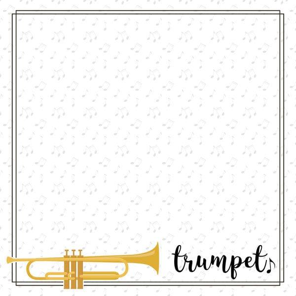 Musical Note Collection Trumpet 12 x 12 Double-Sided Scrapbook Paper By Scrapbook Customs - Scrapbook Supply Companies