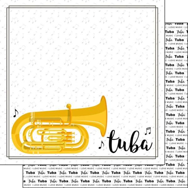 Musical Note Collection Tuba 12 x 12 Double-Sided Scrapbook Paper By Scrapbook Customs - Scrapbook Supply Companies