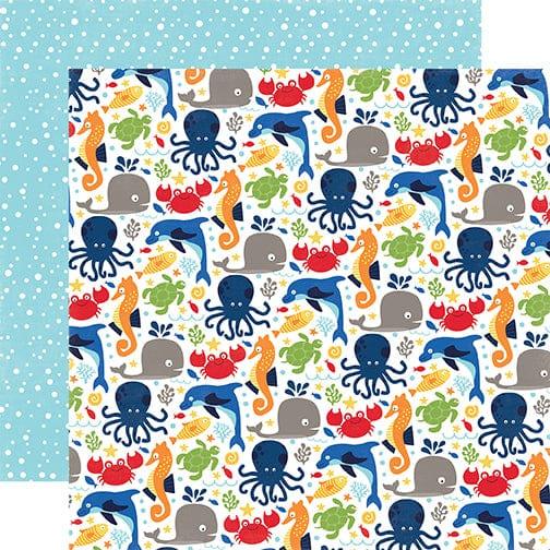 Under The Sea Collection Ocean Friends 12 x 12 Double-Sided Scrapbook Paper by Echo Park Paper - Scrapbook Supply Companies