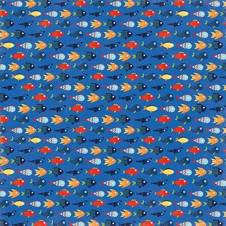 Under The Sea Collection Friendly Fish 12 x 12 Double-Sided Scrapbook Paper by Echo Park Paper - Scrapbook Supply Companies
