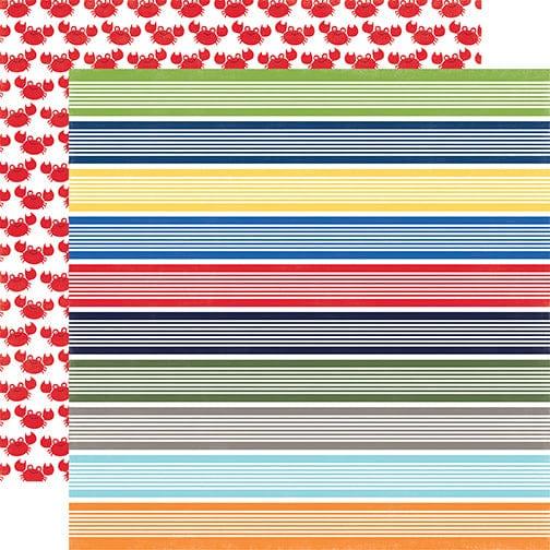 Under The Sea Collection Swimmingly Stripe 12 x 12 Double-Sided Scrapbook Paper by Echo Park Paper