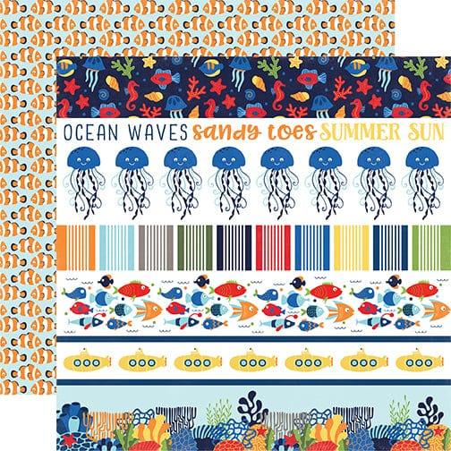 Under The Sea Collection 12 x 12 Double-Sided Scrapbook Paper Kit & Sticker Sheet by Echo Park Paper - 13 Pieces - Scrapbook Supply Companies