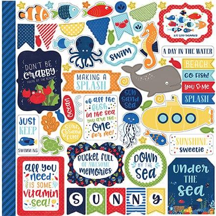 Under The Sea Collection 12 x 12 Double-Sided Scrapbook Paper Kit & Sticker Sheet by Echo Park Paper - 13 Pieces - Scrapbook Supply Companies