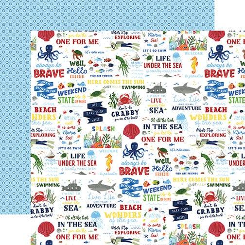 Under Sea Adventures Collection Vitamin Sea 12 x 12 Double-Sided Scrapbook Paper by Echo Park Paper - Scrapbook Supply Companies