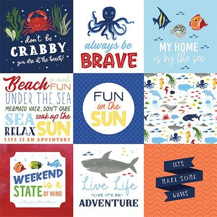 Under Sea Adventures Collection 4 x 4 Journaling Cards 12 x 12 Double-Sided Scrapbook Paper by Echo Park Paper - Scrapbook Supply Companies