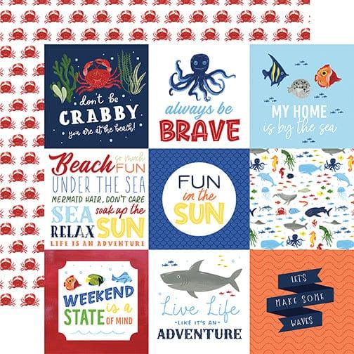 Under Sea Adventures Collection 4 x 4 Journaling Cards 12 x 12 Double-Sided Scrapbook Paper by Echo Park Paper - Scrapbook Supply Companies