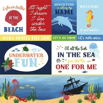 Under Sea Adventures Collection Multi Journaling Cards 12 x 12 Double-Sided Scrapbook Paper by Echo Park Paper - Scrapbook Supply Companies