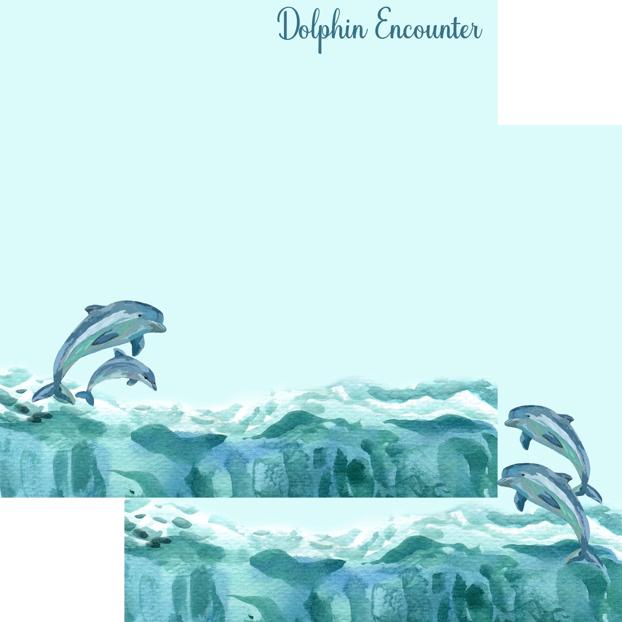 Underwater Collection Dolphin Encounter 12 x 12 Double-Sided Scrapbook Paper by SSC Designs