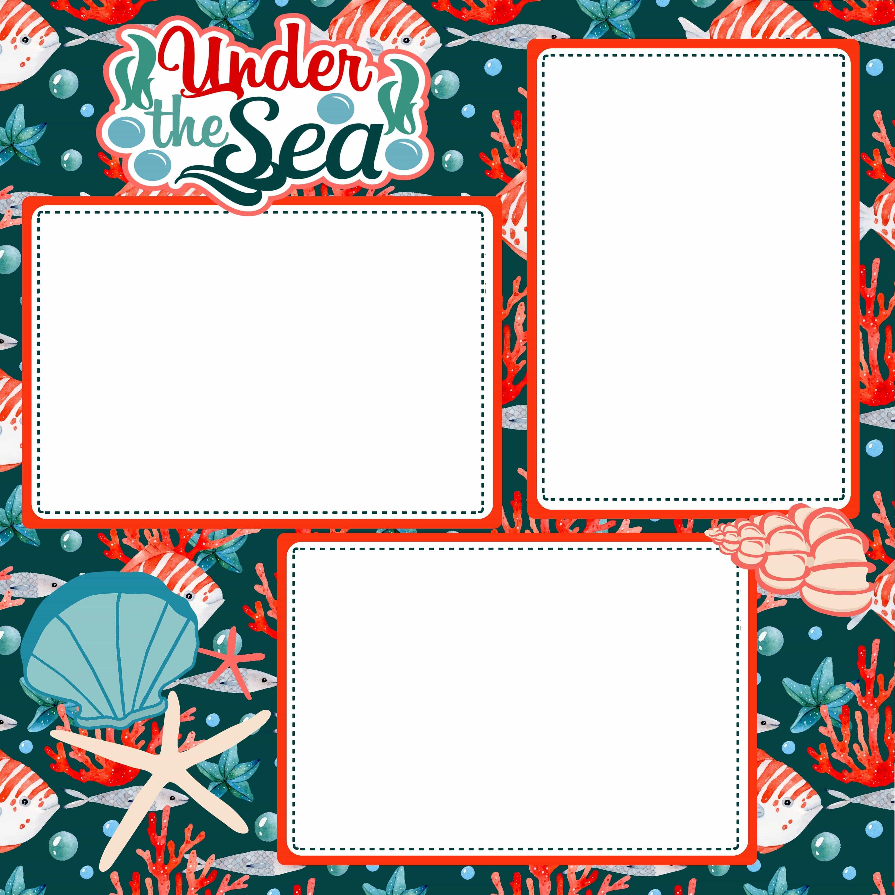 Under The Sea Tropical (2) - 12 x 12 Premade, Printed Scrapbook Pages by SSC Designs - Scrapbook Supply Companies