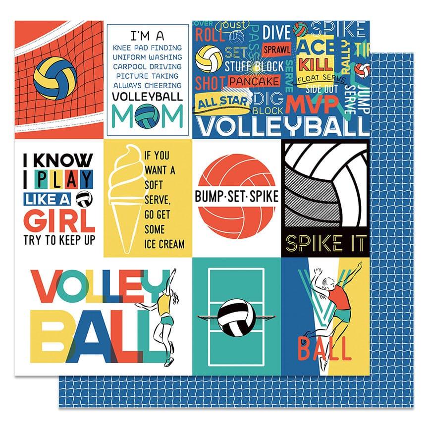 MVP Volleyball Collection Spike 12 x 12 Double-Sided Scrapbook Paper by Photo Play Paper