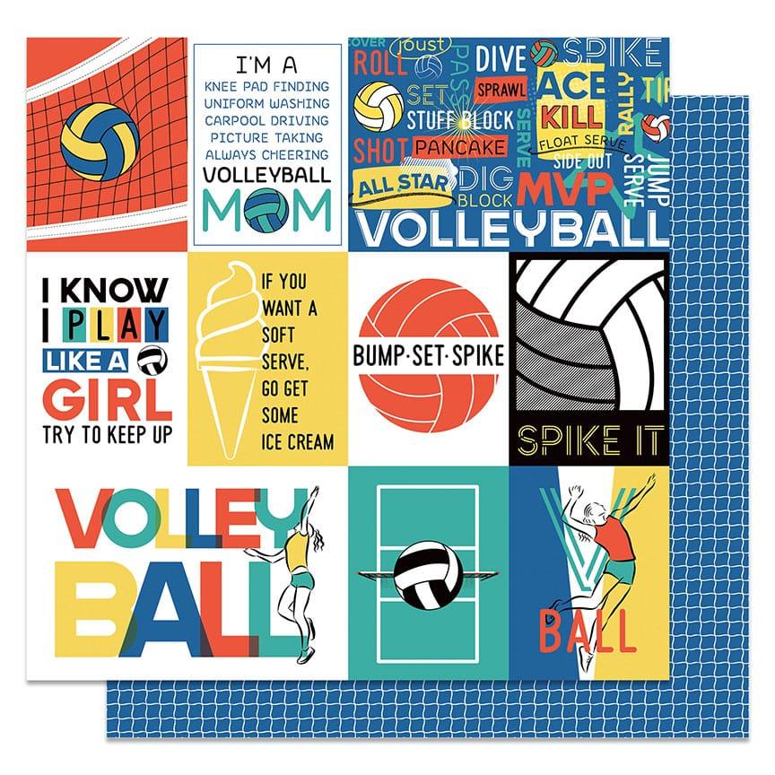 MVP Volleyball Collection Spike 12 x 12 Double-Sided Scrapbook Paper by Photo Play Paper - Scrapbook Supply Companies