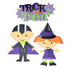 Monster Mash Collection Trick or Treat Title with Vampire & Witch 5 x 7 Laser Cut Scrapbook Embellishment by SSC Laser Designs