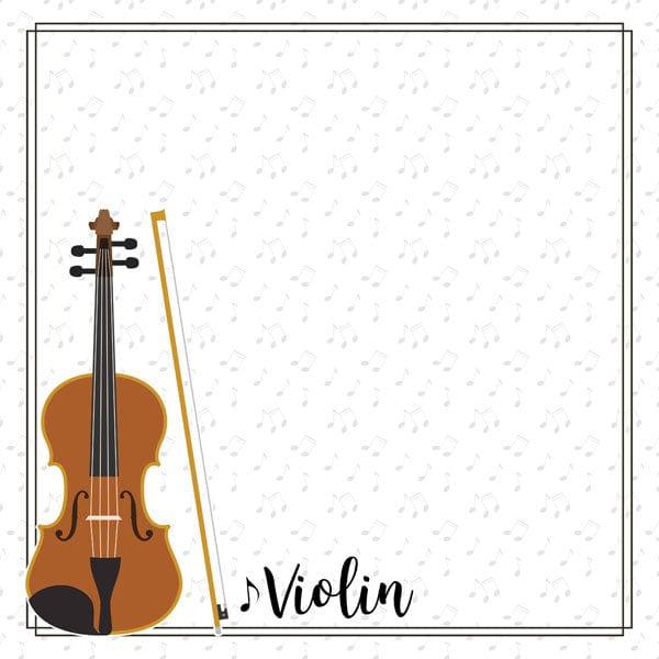 Musical Note Collection Violin 12 x 12 Double-Sided Scrapbook Paper By Scrapbook Customs - Scrapbook Supply Companies