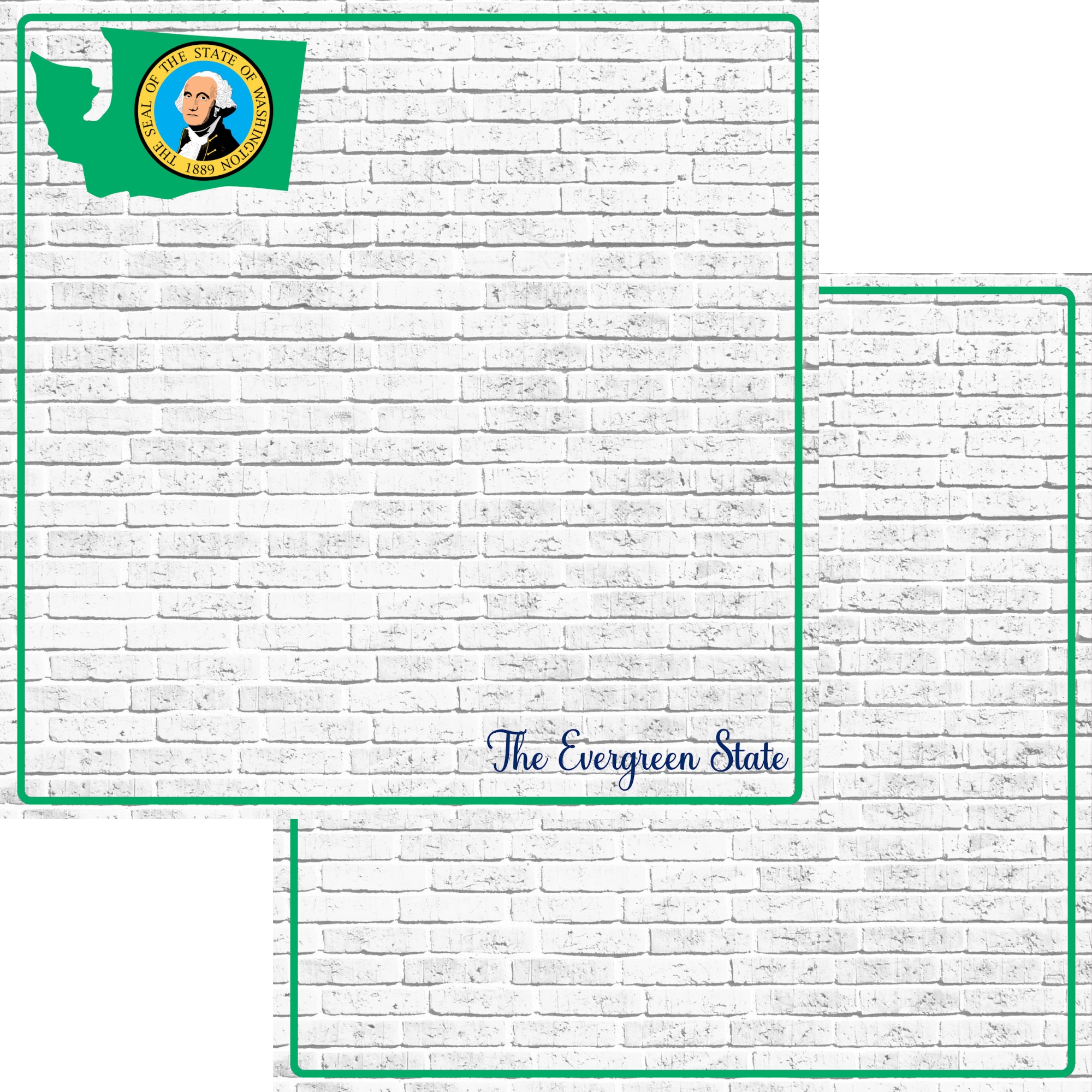 Fifty States Collection Washington 12 x 12 Double-Sided Scrapbook Paper by SSC Designs