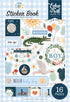 Welcome Baby Boy Collection Sticker Book by Echo Park Paper-16 pages - Scrapbook Supply Companies