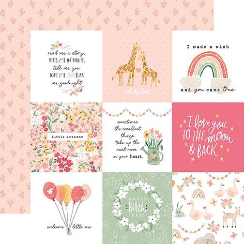 Welcome Baby Girl Collection 4 x 4 Journaling Cards 12 x 12 Double-Sided Scrapbook Paper by Echo Park Paper - Scrapbook Supply Companies