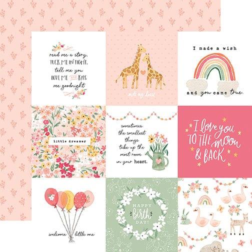 Welcome Baby Girl Collection 4 x 4 Journaling Cards 12 x 12 Double-Sided Scrapbook Paper by Echo Park Paper - Scrapbook Supply Companies