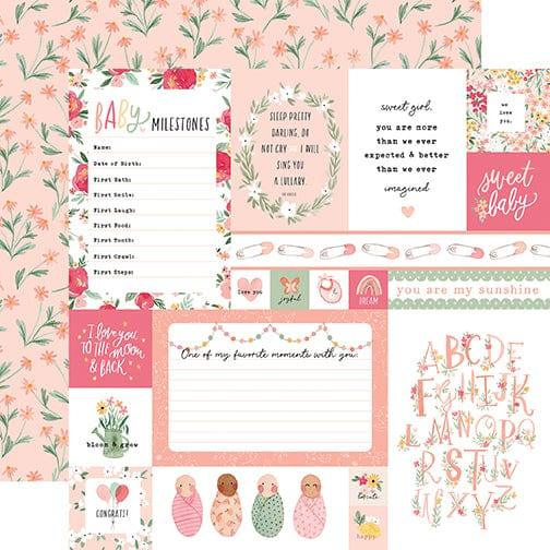 Welcome Baby Girl Collection Multi Journaling Cards 12 x 12 Double-Sided Scrapbook Paper by Echo Park Paper