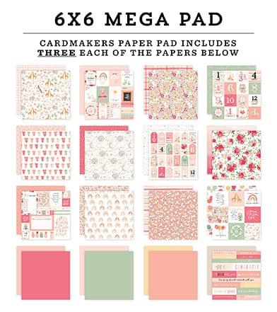 Welcome Baby Girl Collection 6 x 6 Mega Paper Pad by Echo Park Paper - 48 Double-Sided Papers - Scrapbook Supply Companies