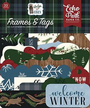 Warm & Cozy Collection 5 x 5 Scrapbook Tags & Frames Die Cuts by Echo Park Paper - Scrapbook Supply Companies