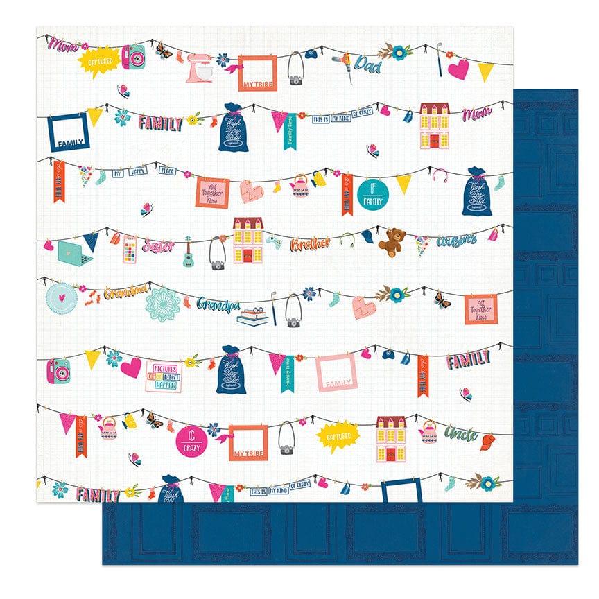 Wicker Lane Collection We Are Family 12 x 12 Double-Sided Scrapbook Paper by Photo Play Paper