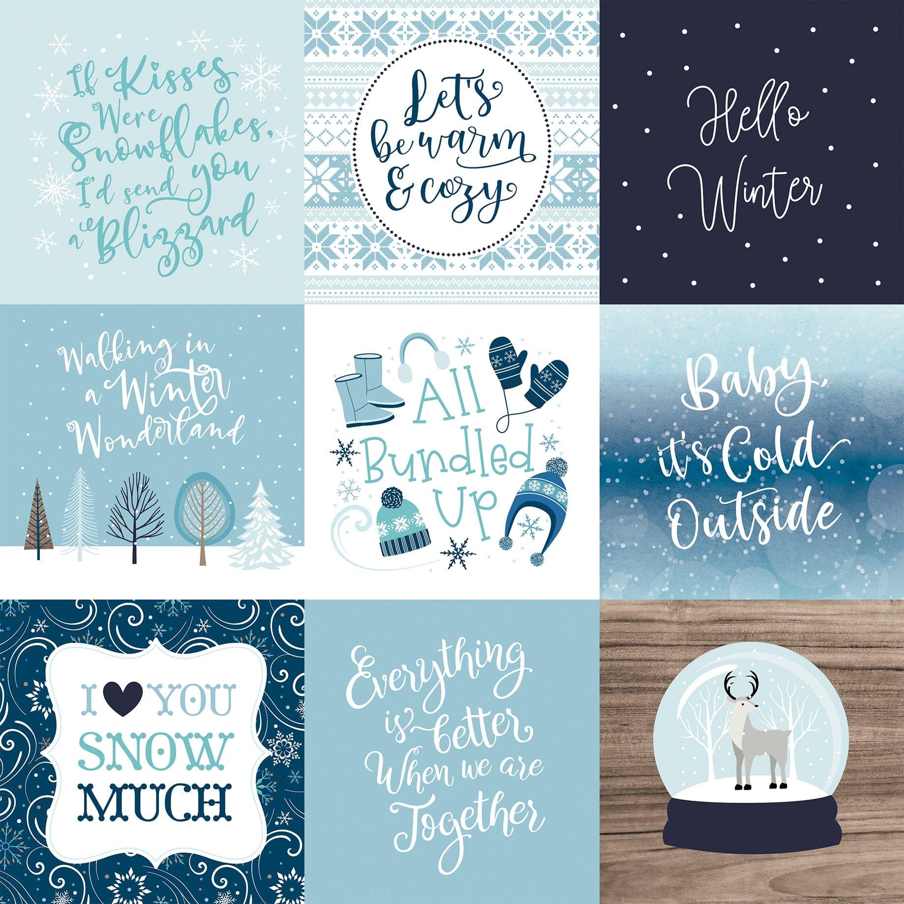 Winter Magic Collection 4 x 4 Journaling Cards 12 x 12 Double-Sided Scrapbook Paper by Echo Park Paper - Scrapbook Supply Companies