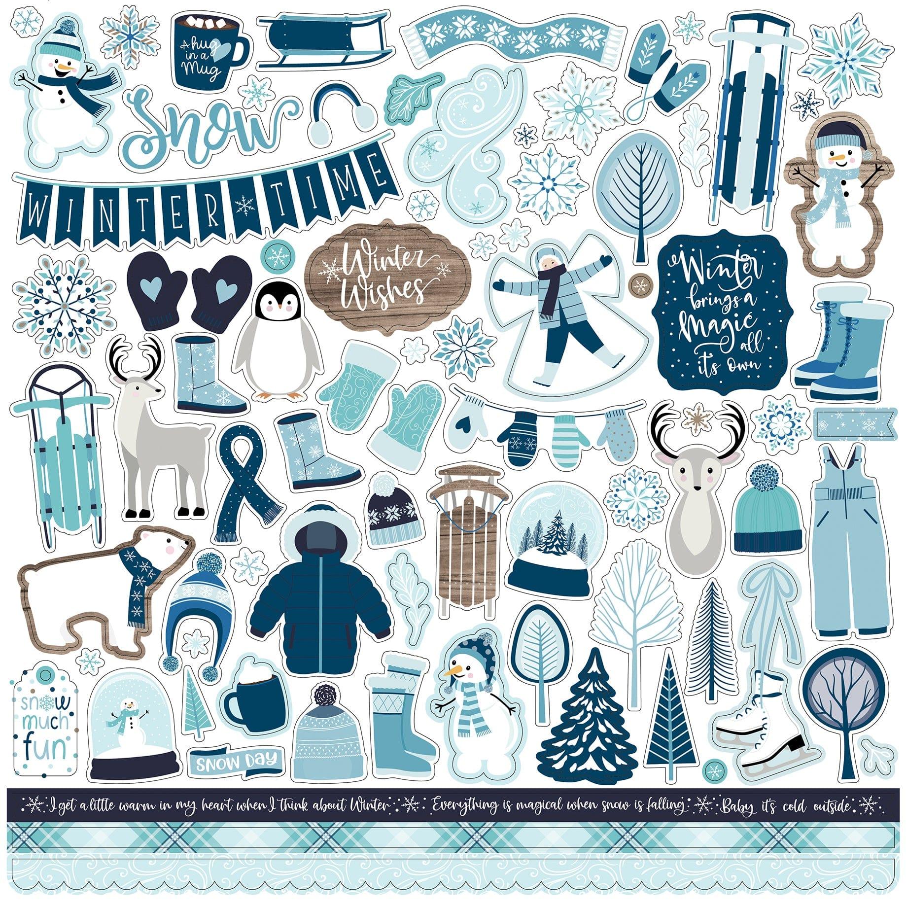 Winter Magic Collection 12 x 12 Scrapbook Sticker Sheet by Echo Park Paper - Scrapbook Supply Companies